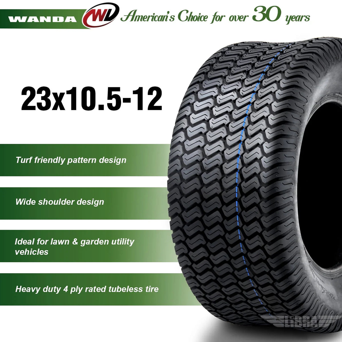 2 New 23x10.5-12 Turf Tires R266