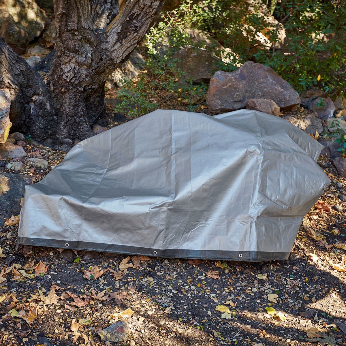 Silver and Black Weather-Resistant Tarp Z11960