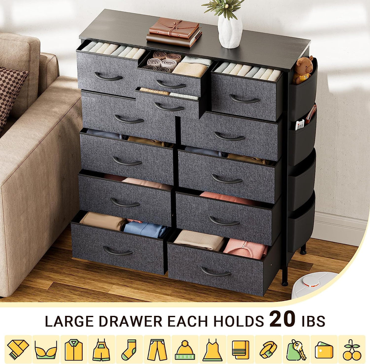 Rustic Brown 12 Drawer Dresser J661