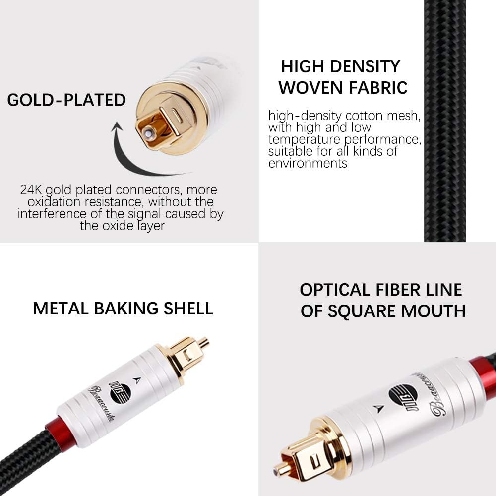 Fiber Optical Audio Cable Toslink Male to Male 6ft G558649