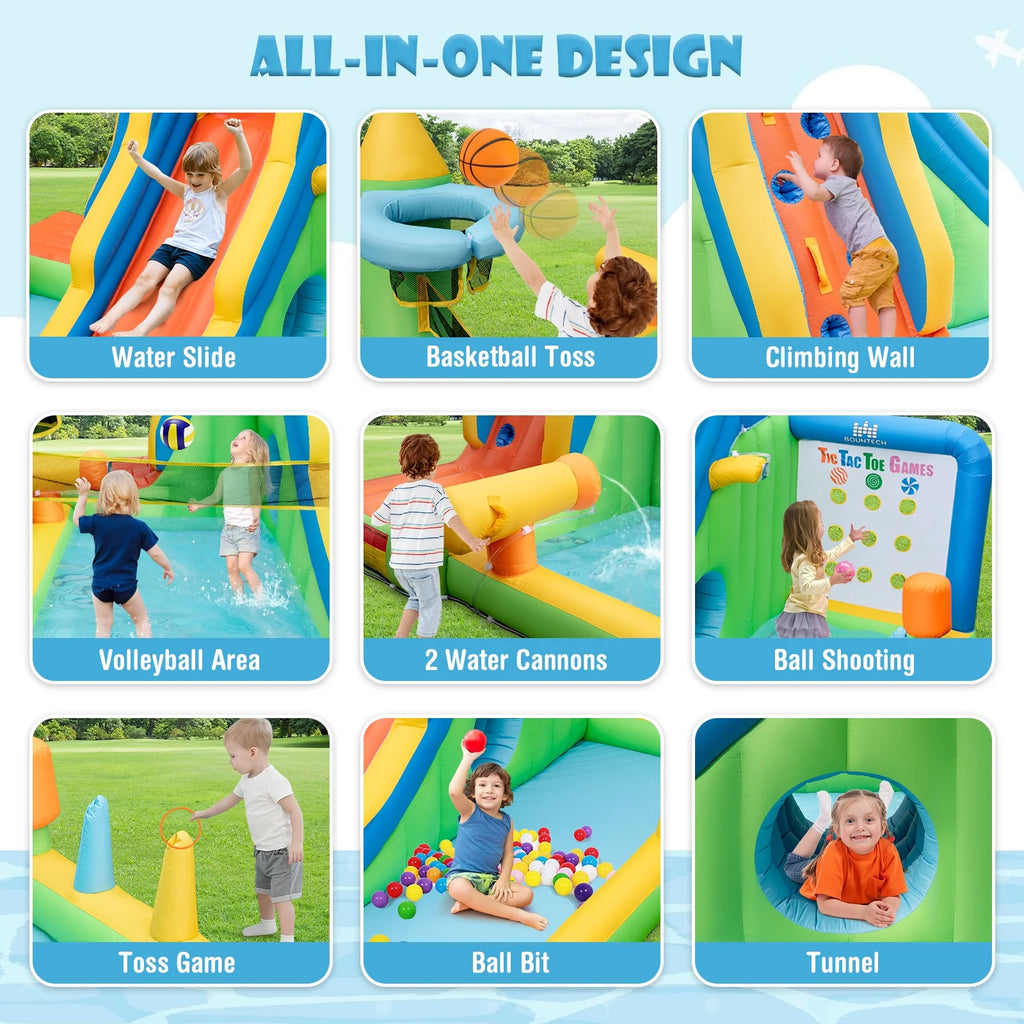 Inflatable Water Slide with Splash Pool Climbing Wall O233