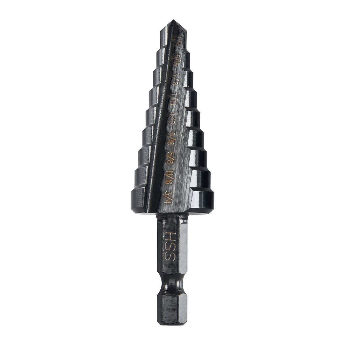 1/4 in. to 3/4 in. Black Oxide Step Drill Bit T98357