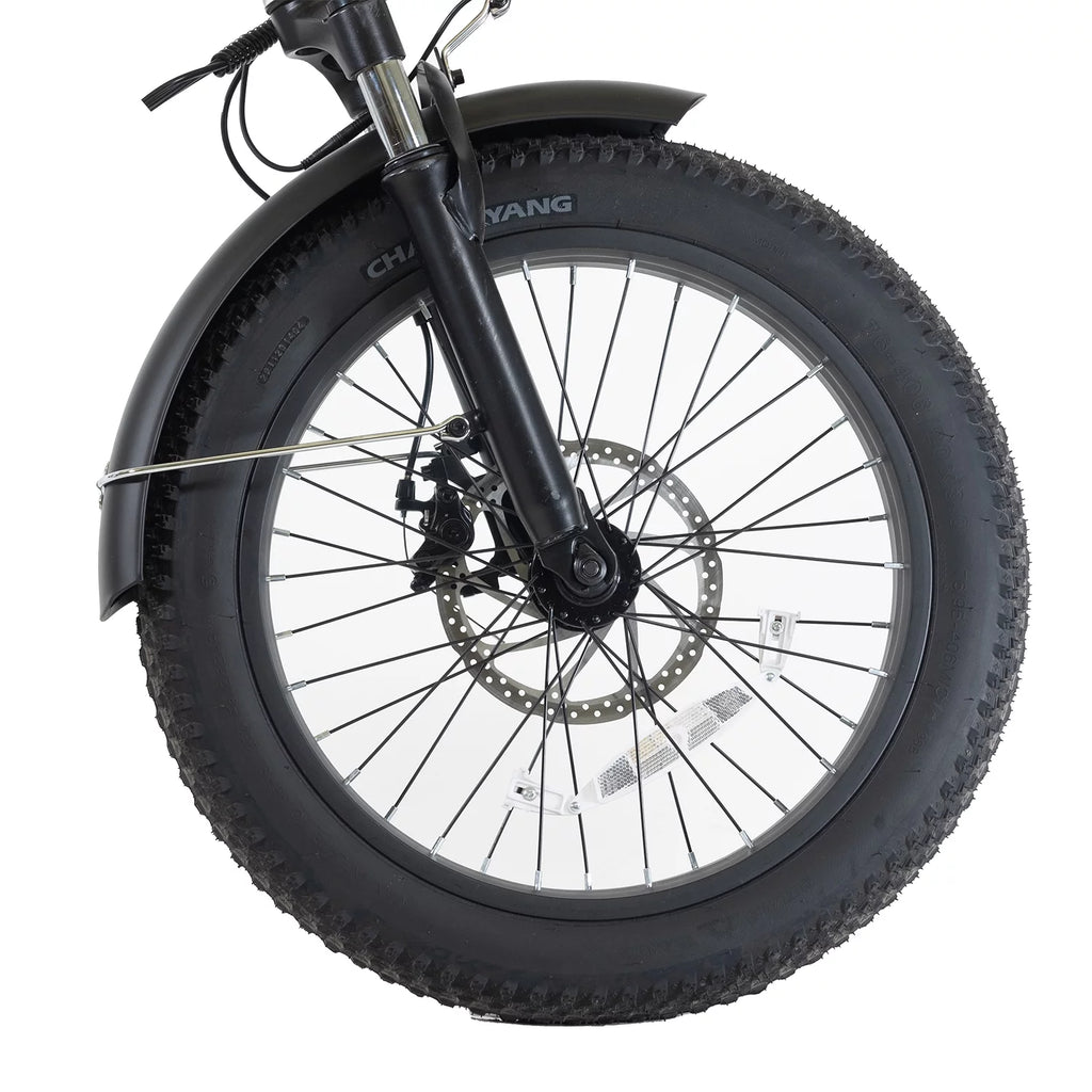 White 500W 20 x 3 Fat Tire Folding Electric Bike U4432