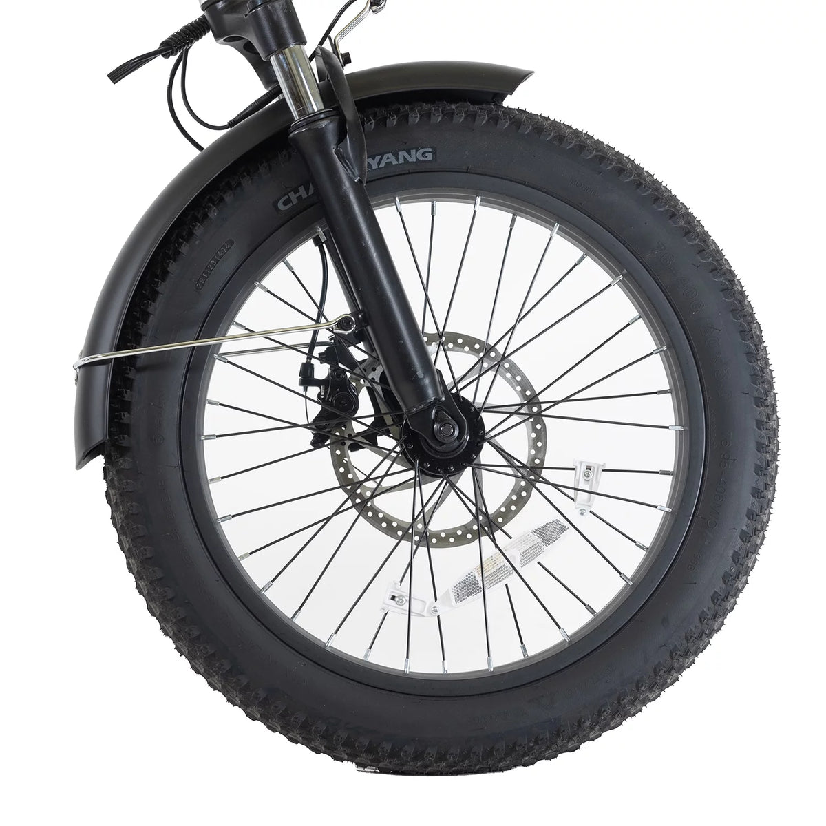 White 500W 20 x 3 Fat Tire Folding Electric Bike U4432