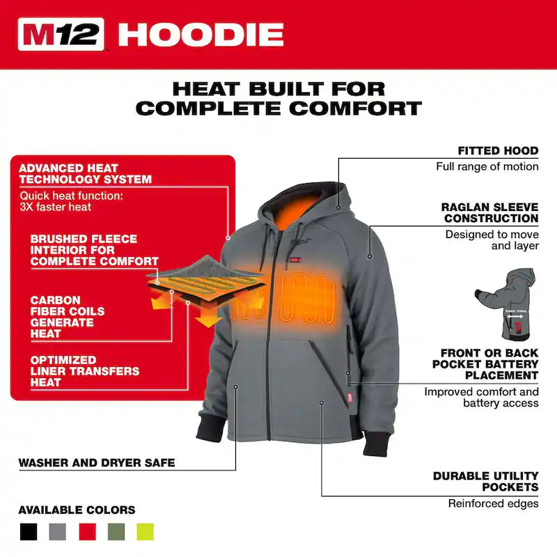 Gray Heated Jacket Hoodie Kit C5245