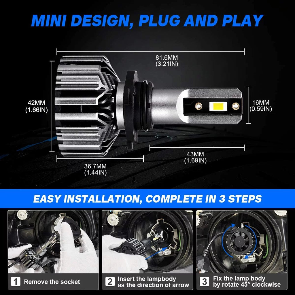 H4/9003 LED Headlight Bulbs 6500K Cool White Pack of 2 F305484