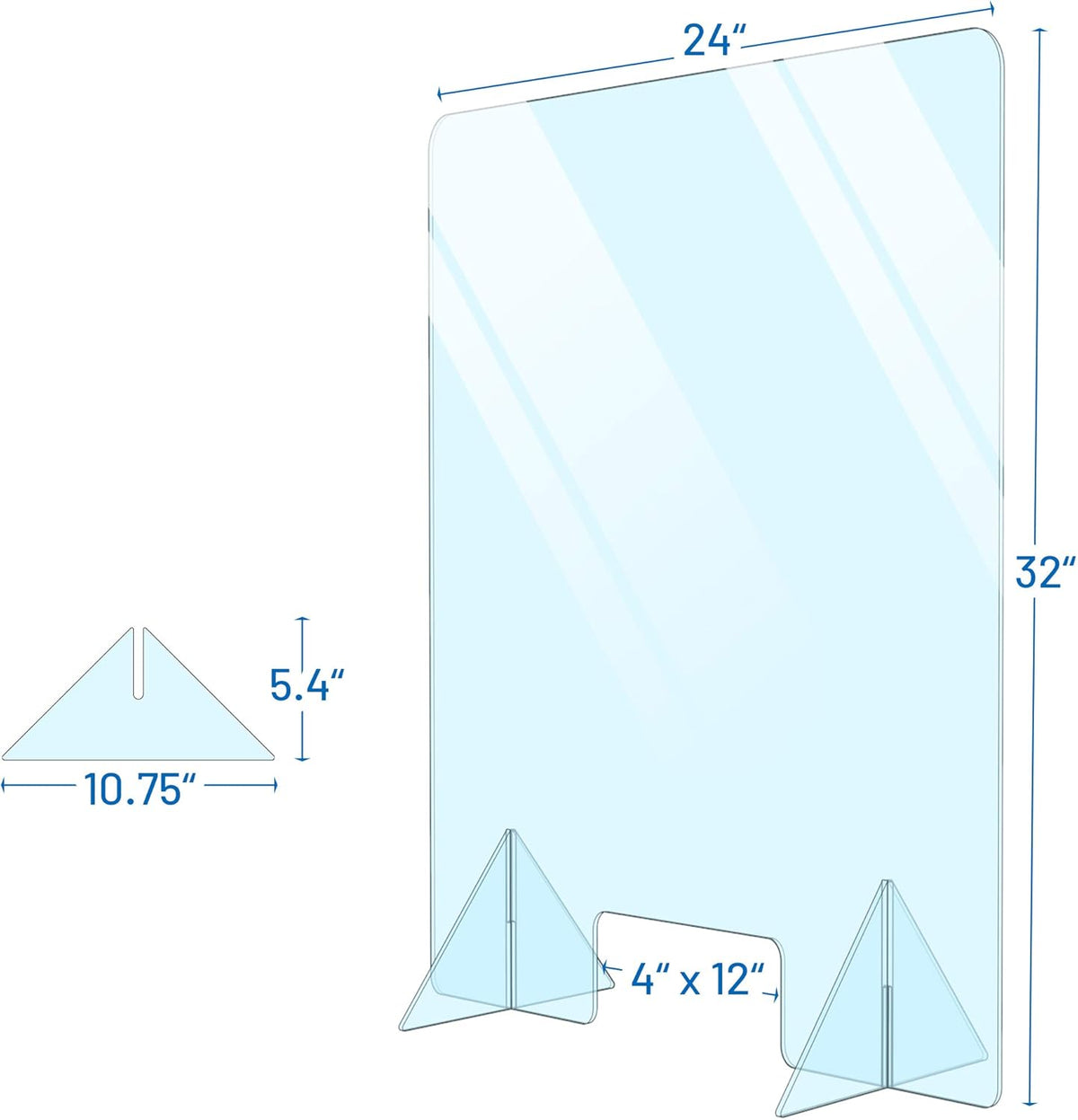 Plexiglass Sneeze Guard Shield for Counter D50357