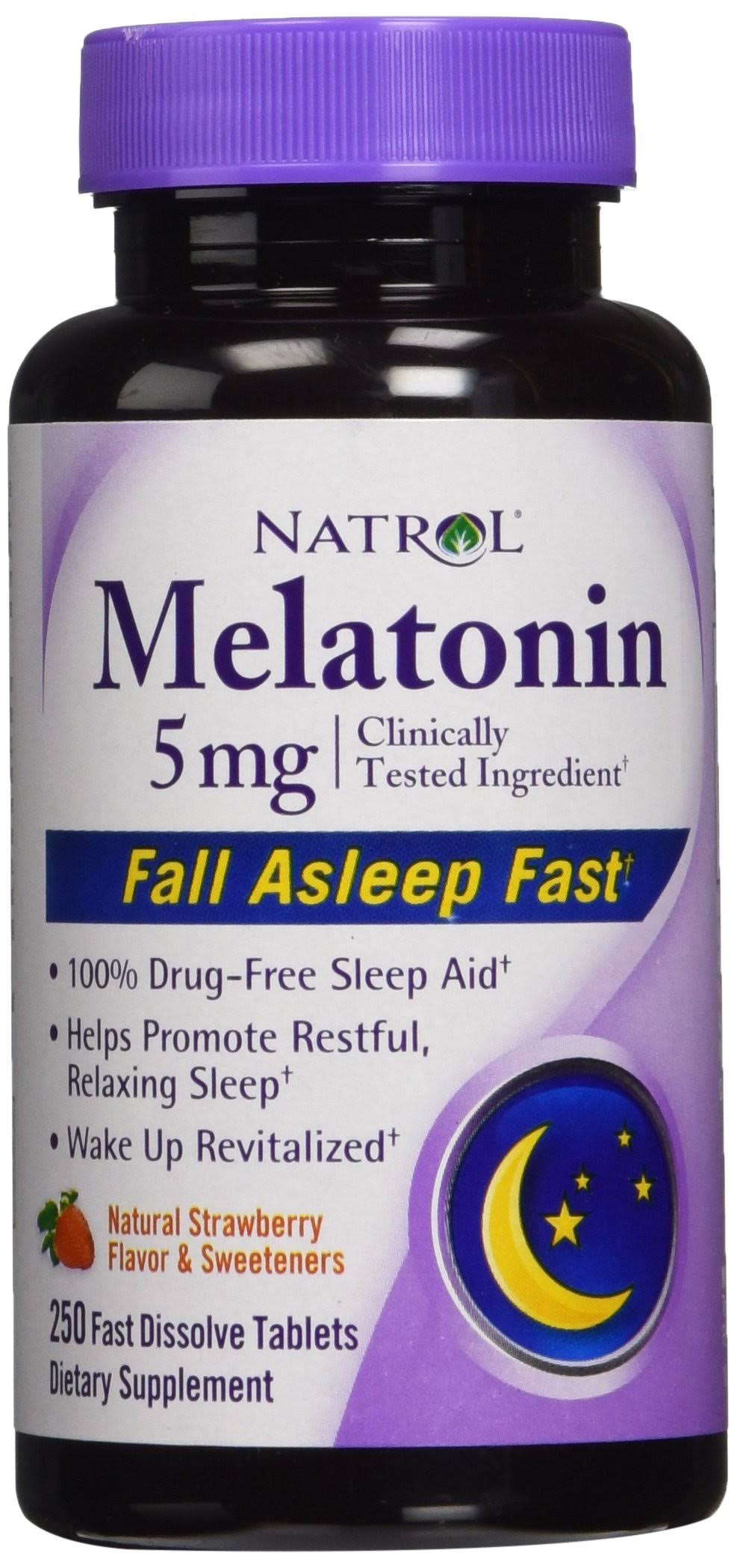 Melatonin 5 mg Strawberry Flavor 250 Fast Dissolve Tablets Y63187