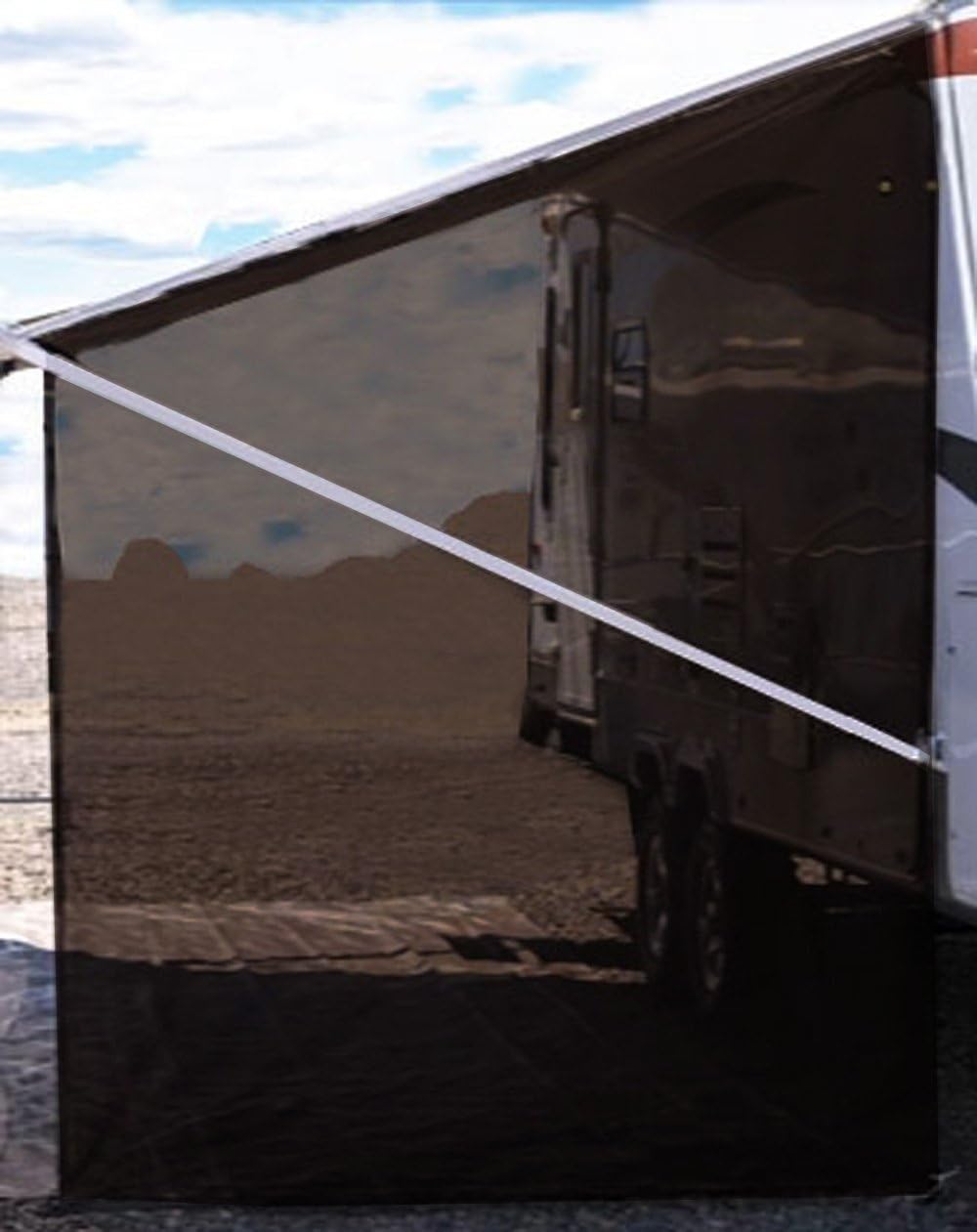 Brown 9'X7' Mesh RV Awning Sun Shade H466649