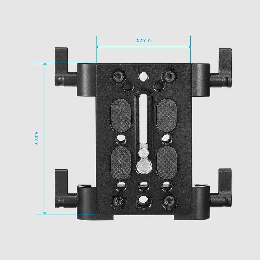 Camera Tripod Mounting Baseplate with 15mm Rod Clamp B1411