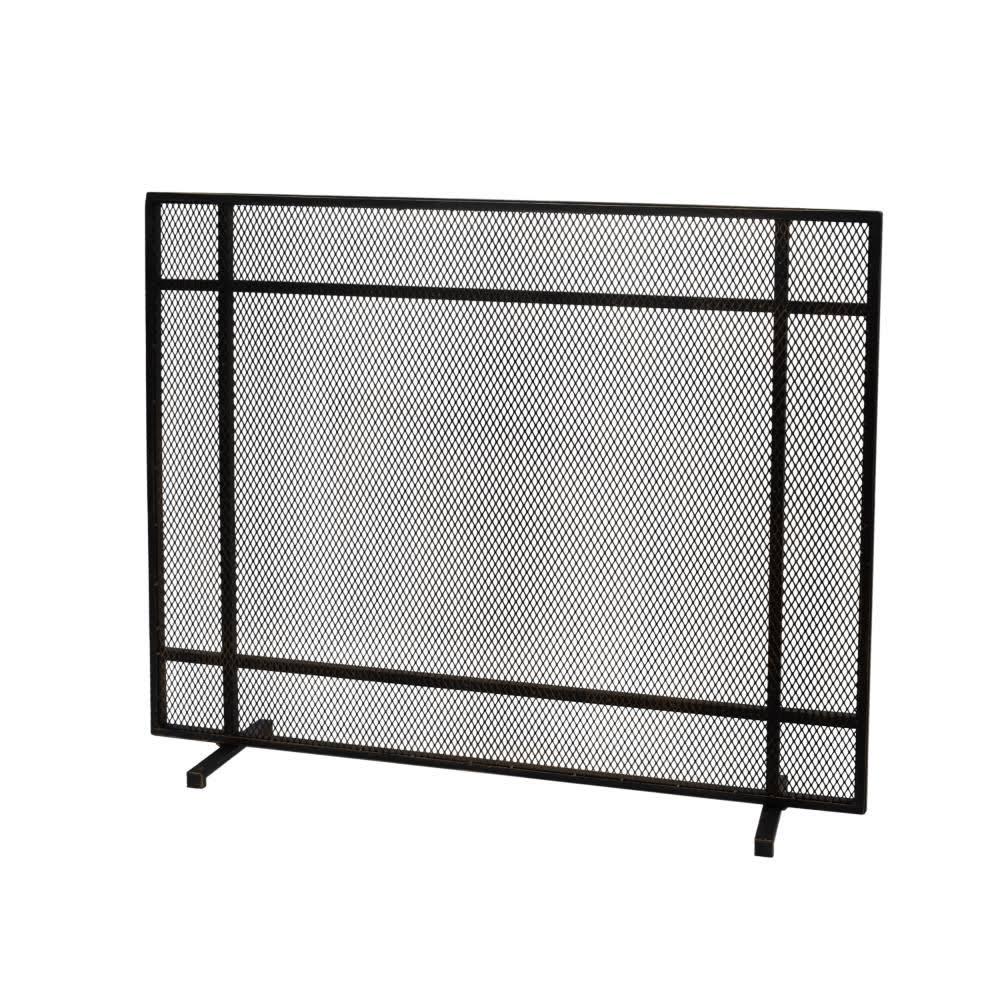Black Single Panel Iron Firescreen B174875