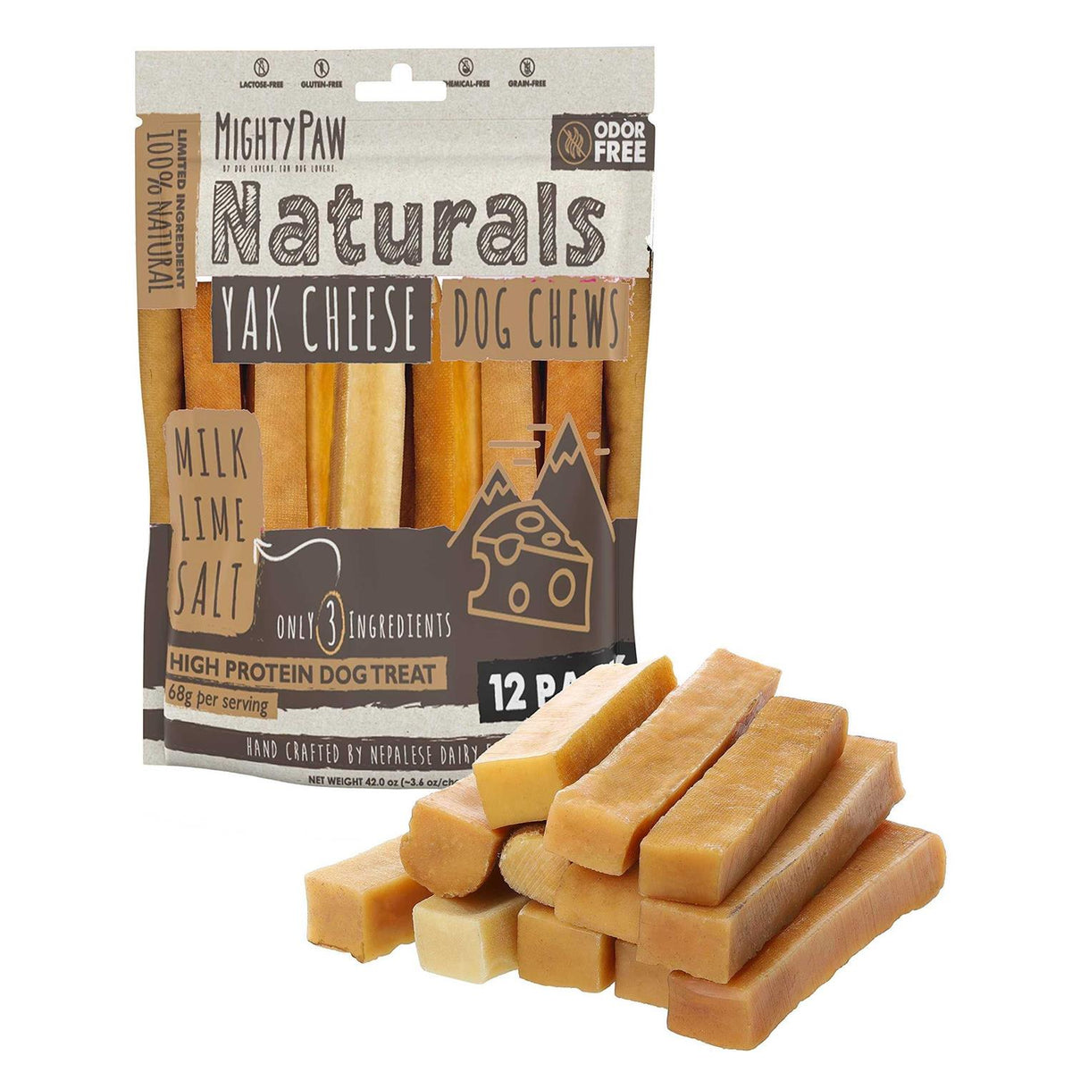 Yak Cheese Chews for Dogs All-Natural Long Lasting Pet Treats Y34894