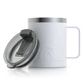 12oz White Stainless Steel Insulated Coffee Mug with Handle Y72915