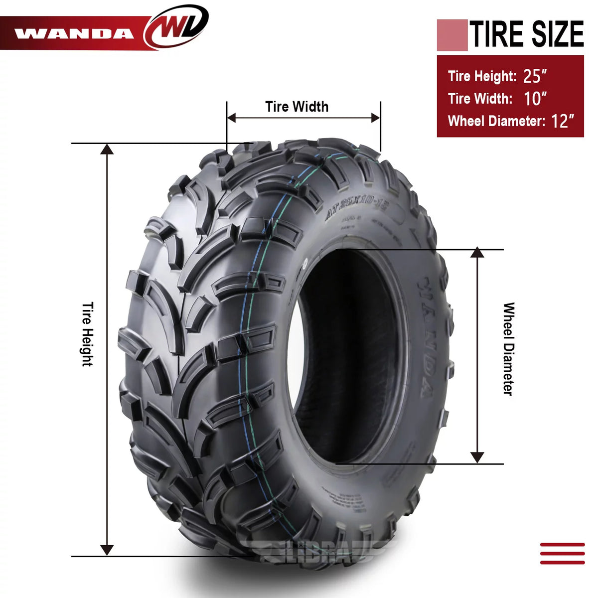 25x10-12 6PR ATV/UTV Tires Set 2 N636