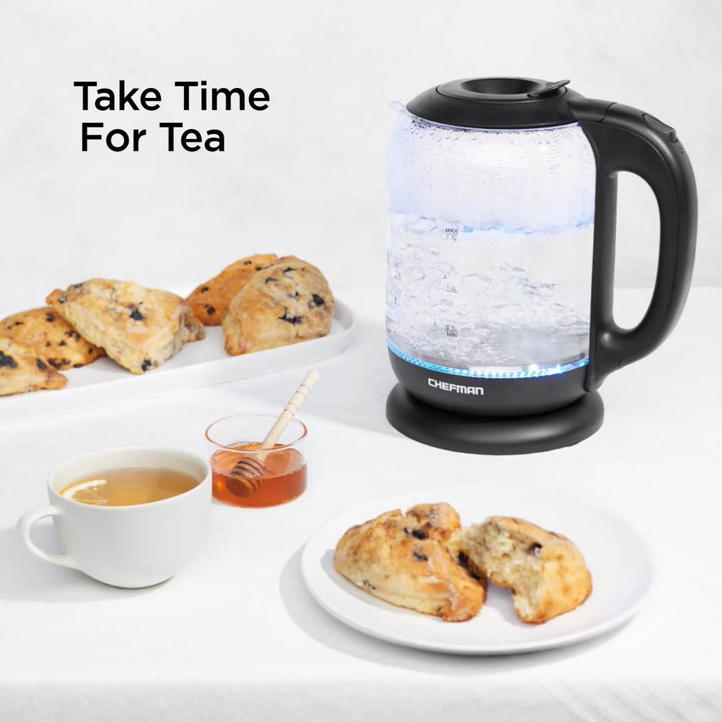 1.7 Liter Electric Kettle with Removable Lid and LED Indicator Lights Black Z885