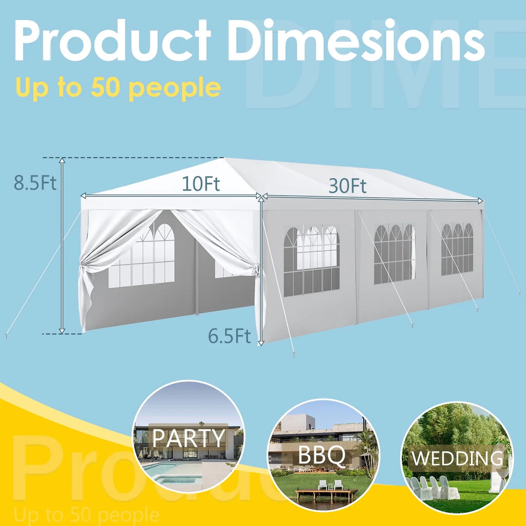 10' x 30' Outdoor Gazebo Canopy with Removable Sidewalls X83067