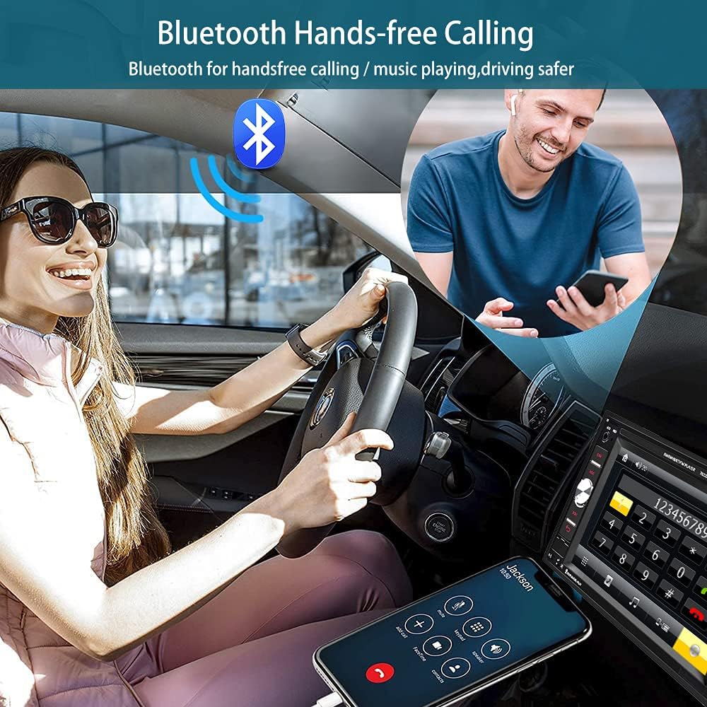 Double Din Bluetooth Touchscreen Car Stereo with Backup Camera Q673