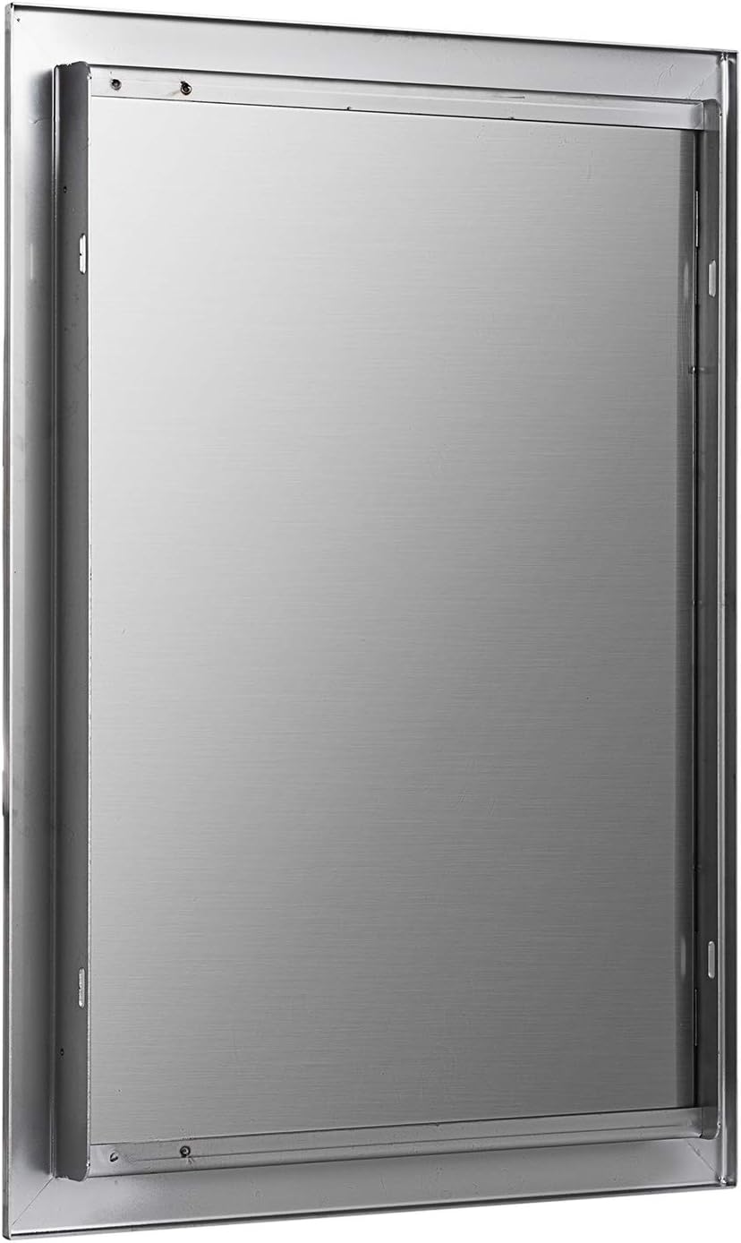 17 x 24 Inch Brushed Stainless Steel Outdoor Kitchen Door N341376