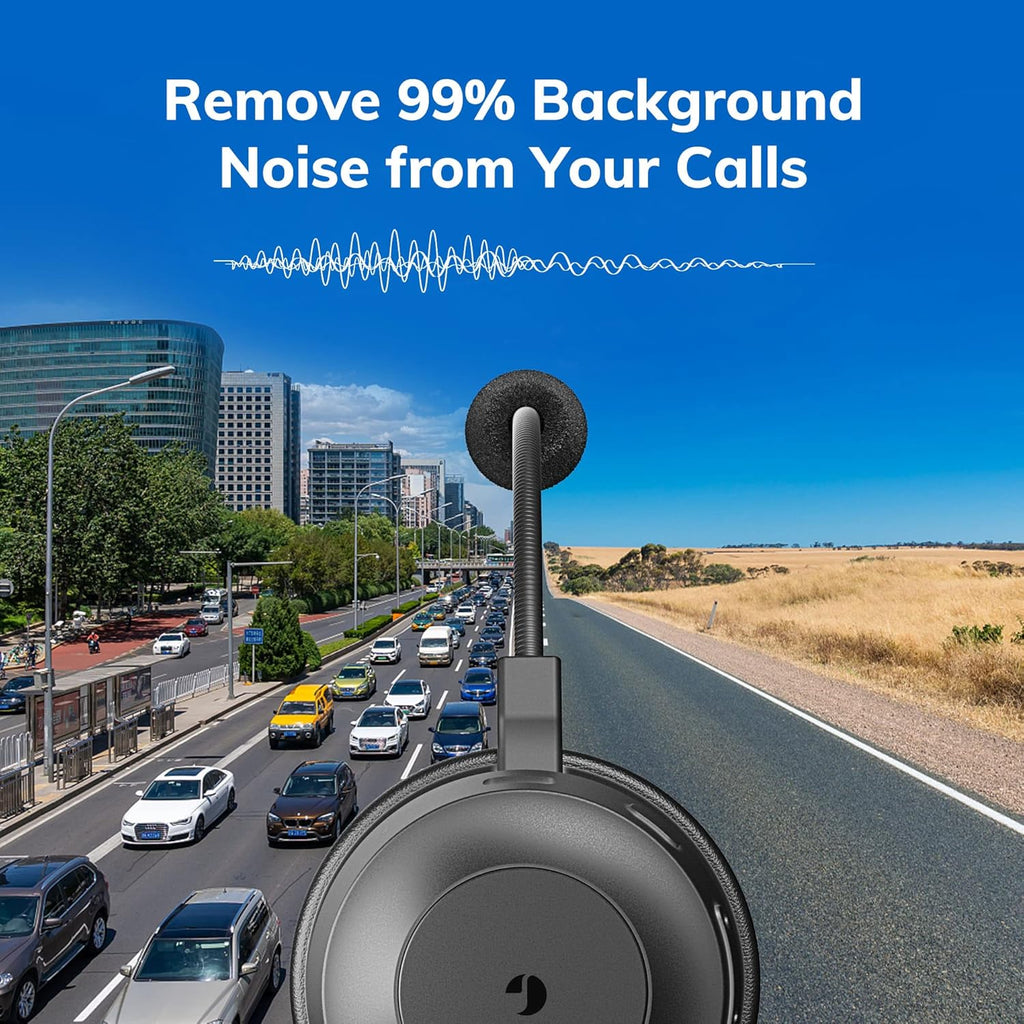 Bluetooth Headset with Microphone, AI Noise Cancelling, 35 Hrs Talk Time F71328