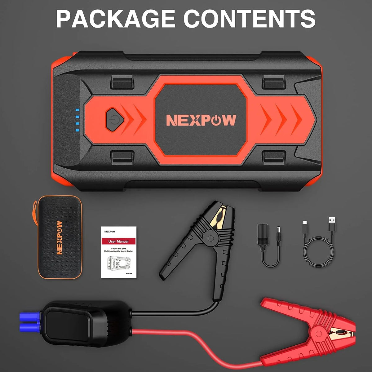 2500A 12V Battery Jump Starter with USB Quick Charge Z25685
