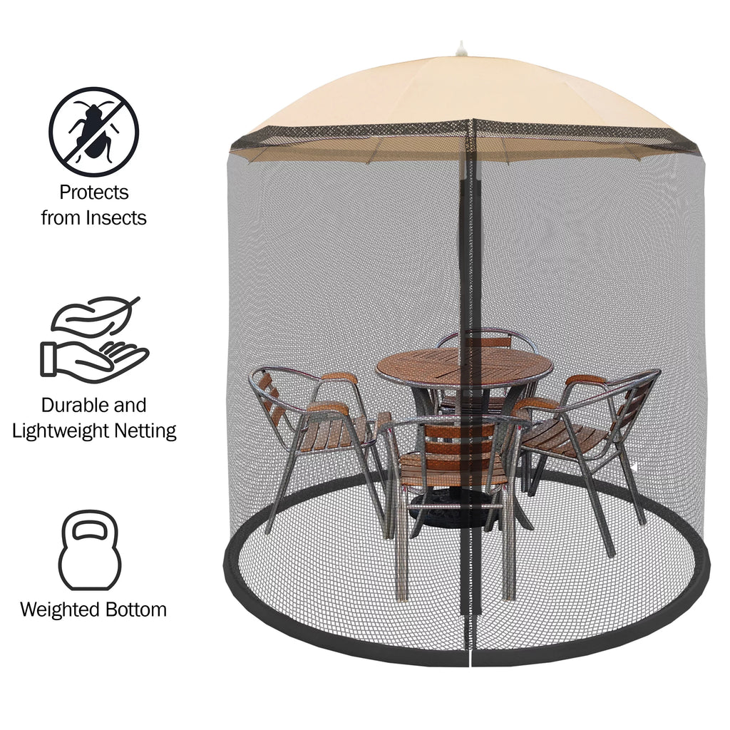 Mosquito Net for 7.5ft Patio Umbrellas with Weighted Bottom O52112