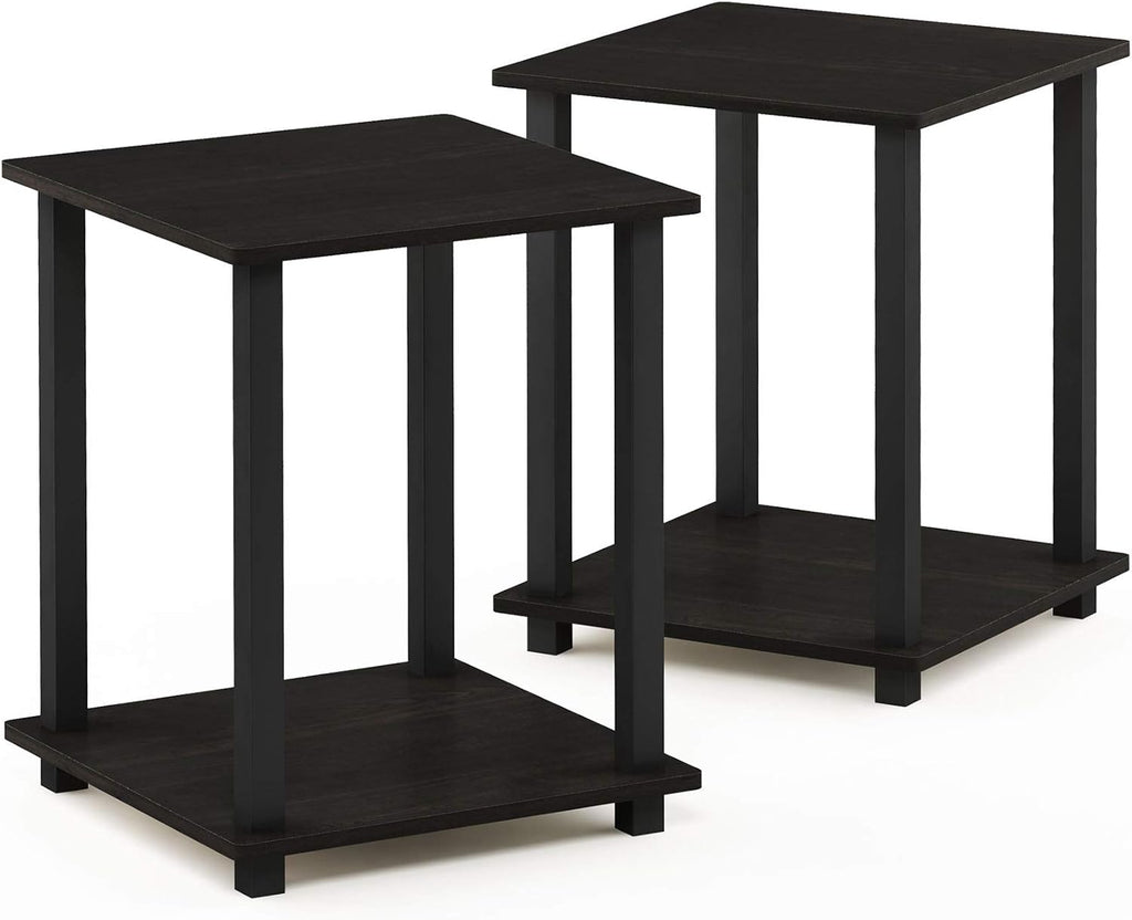 3-Tier End Table, 1-Pack, Americano/Black & Simplistic End Table, Espresso/Black H75161