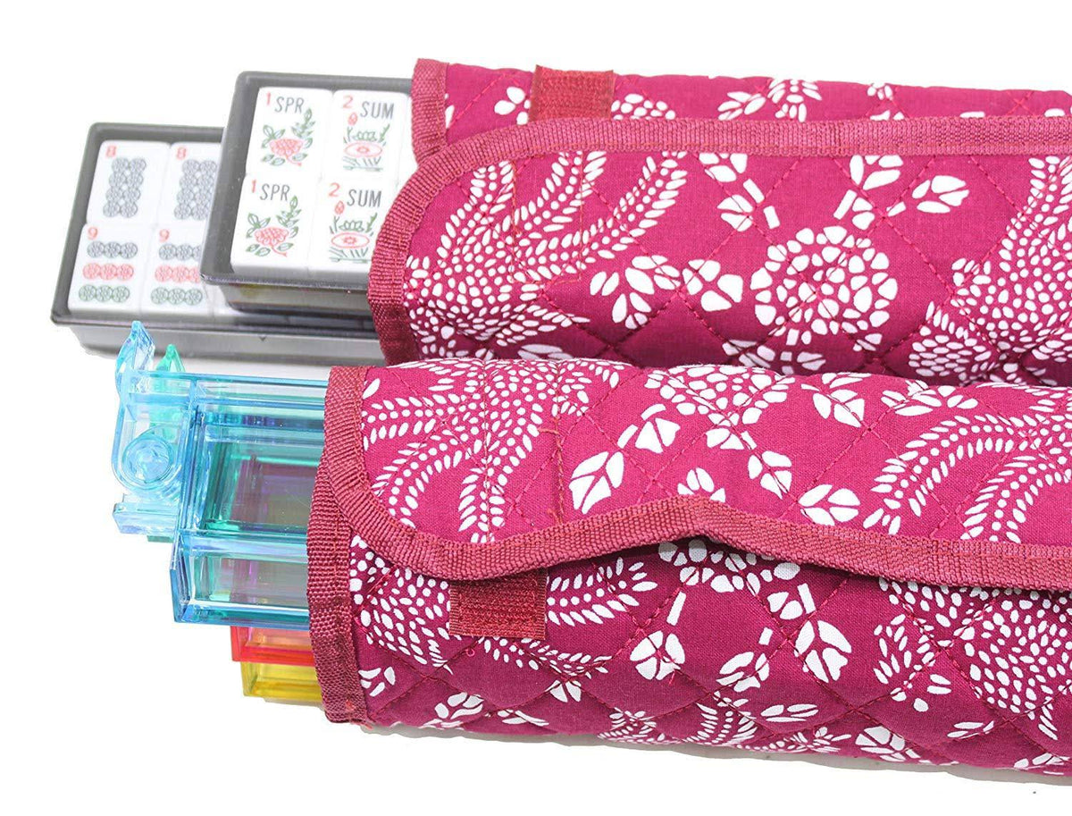 American Mahjong Set with Soft Bag 4 Color Pushers Racks S989
