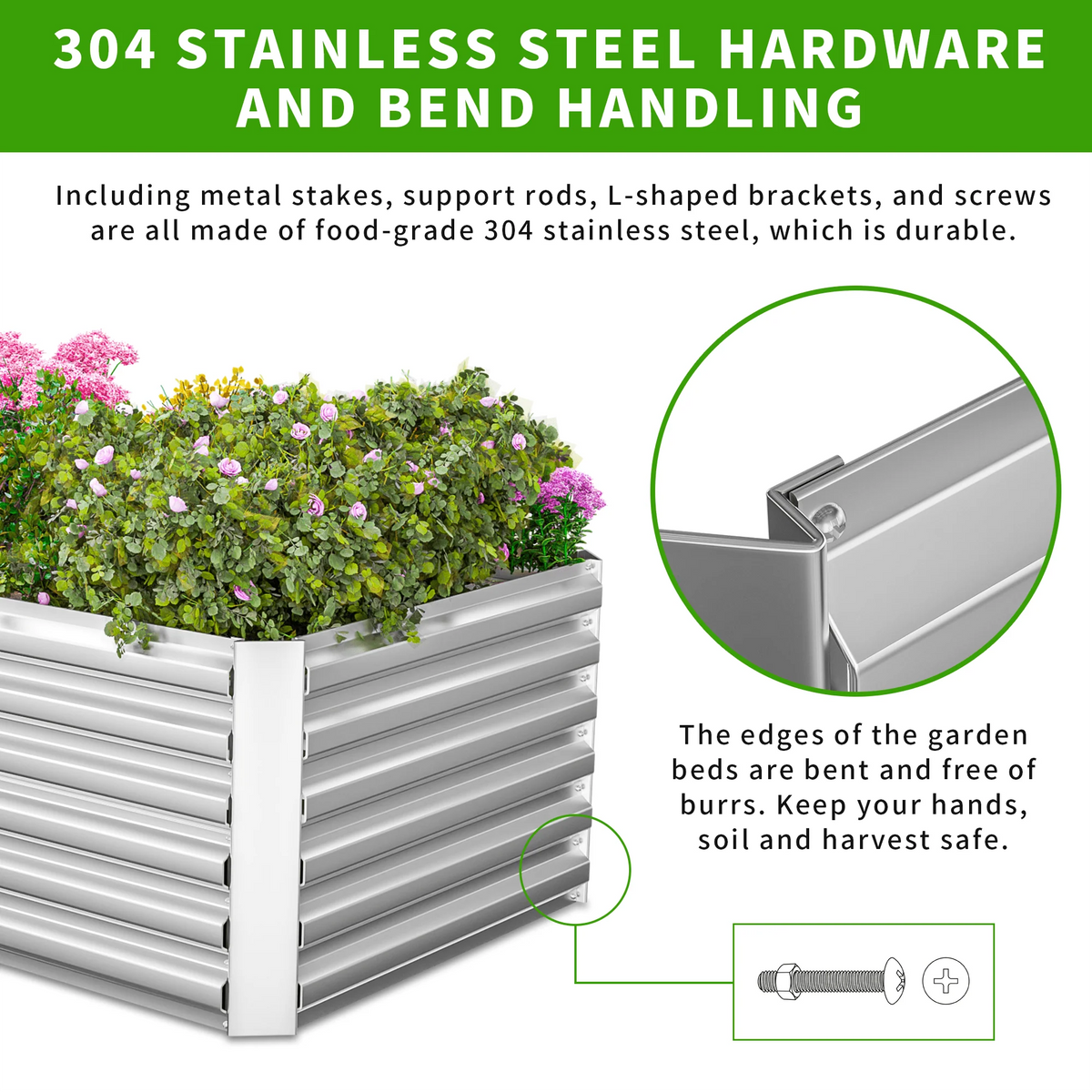 Black Metal Raised Garden Bed M92512
