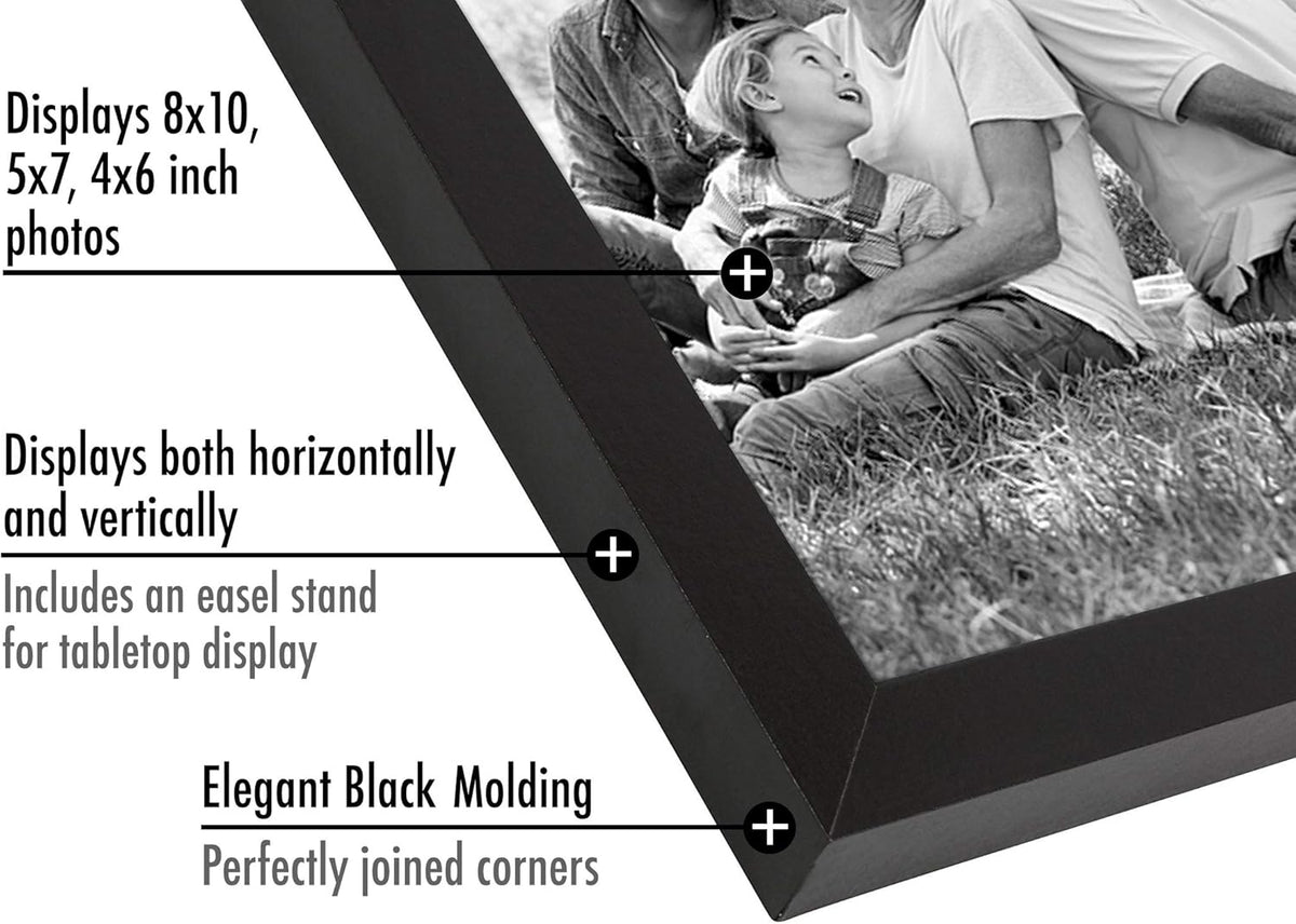 Black 10-Piece Picture Frame Set and 4 Piece 8x10 Picture Frame Set X688262