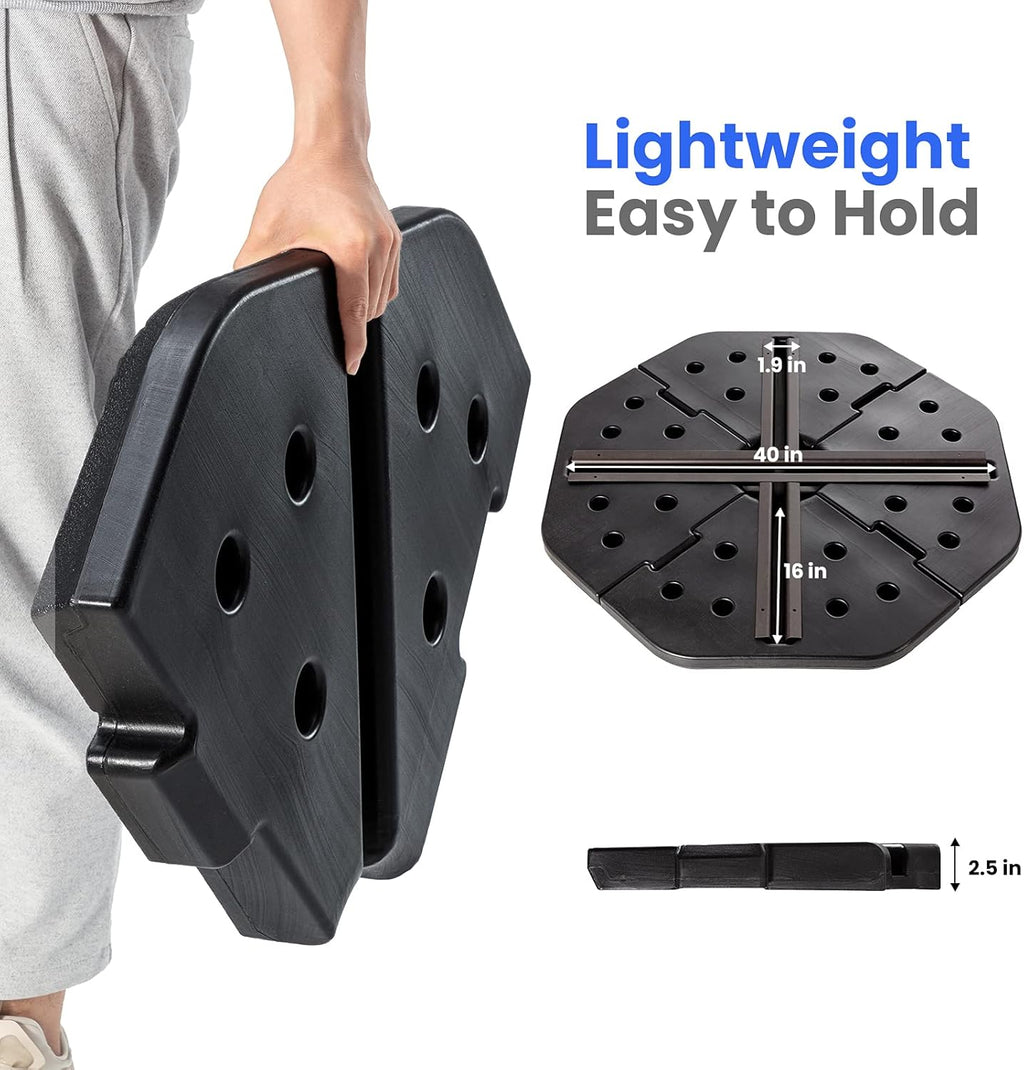 4-Pieces Heavy-Duty Umbrella Base Stand with Locking Black Q247922