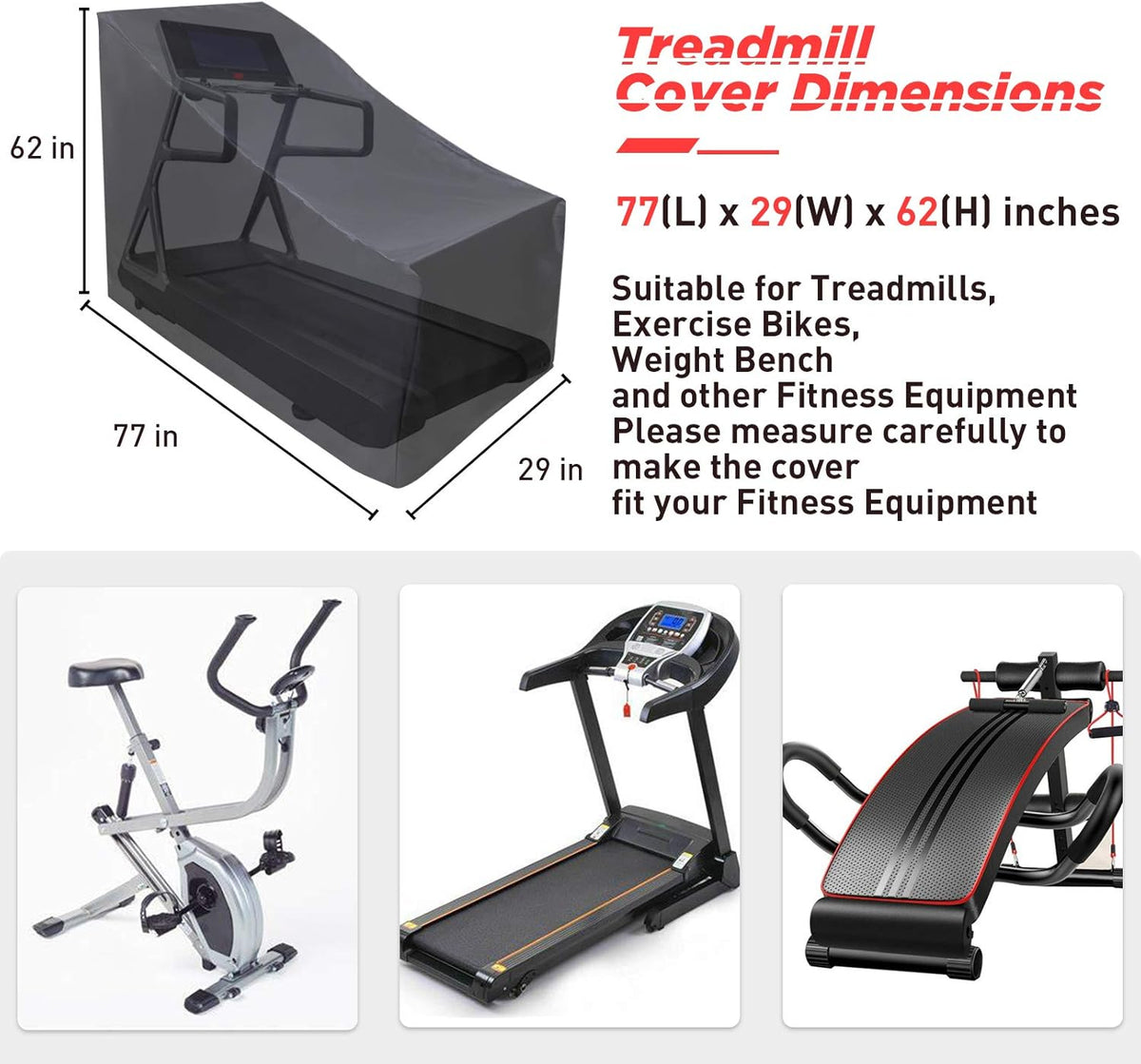 Treadmill Exercise Bike Cover Waterproof Oxford Cloth F8168