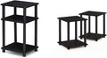 3-Tier End Table, 1-Pack, Americano/Black & Simplistic End Table, Espresso/Black H75161
