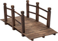 5 ft Wooden Garden Bridge with Safety Railings C186