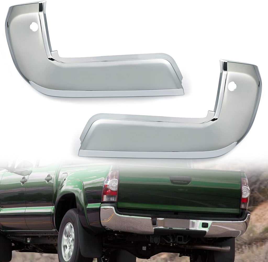 Rear Bumper End Caps with Parking Sensors Holes Chrome L996