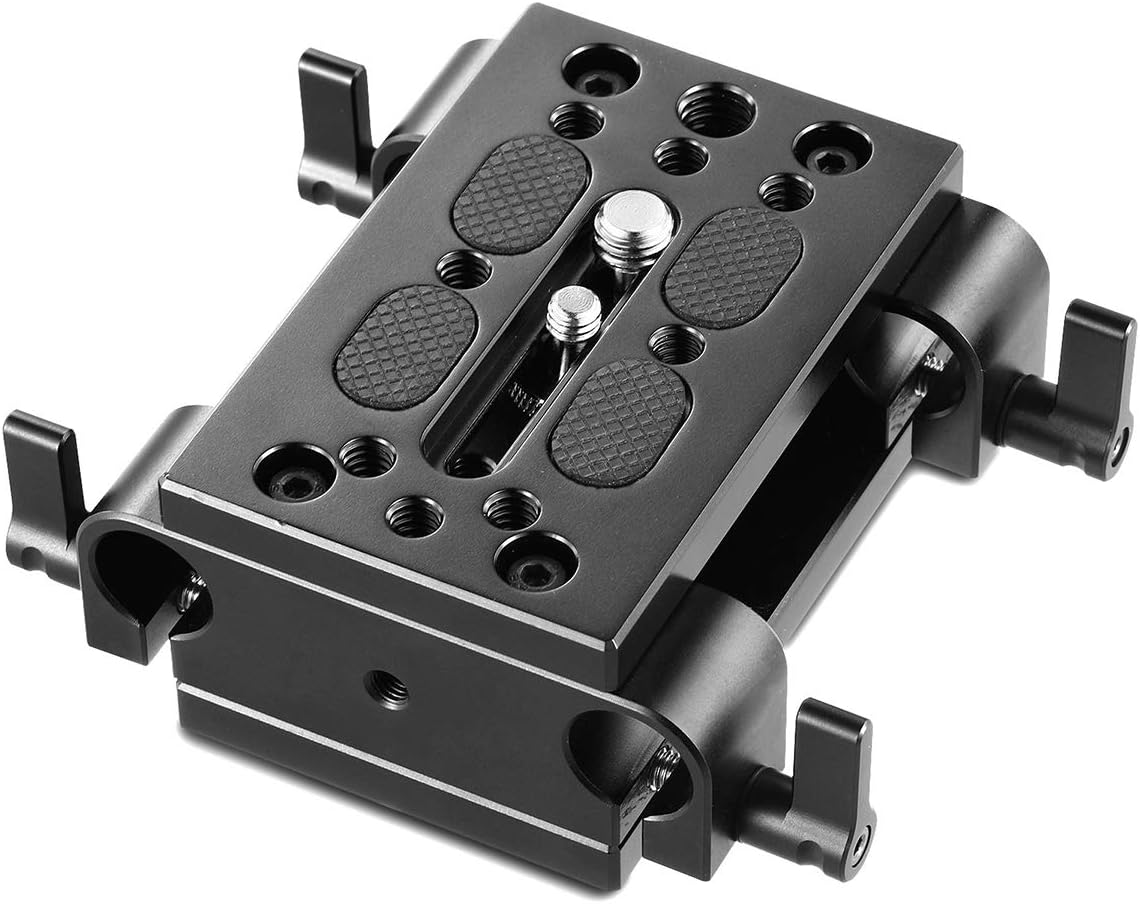 Camera Tripod Mounting Baseplate with 15mm Rod Clamp B1411