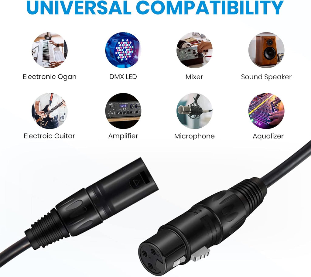 50ft XLR Microphone Cable, Black 6-Pack B23517