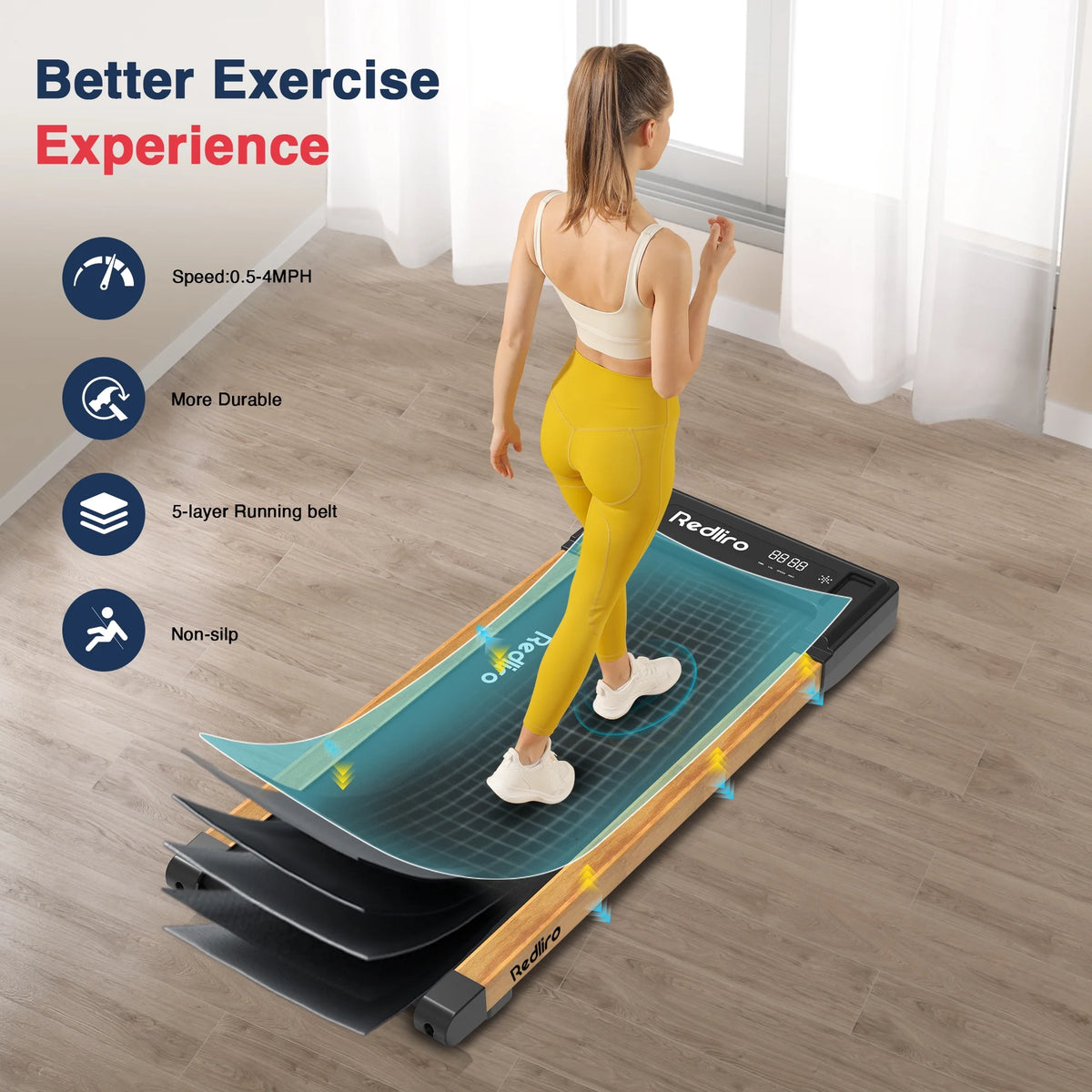 White 2.25HP Walking Pad Treadmill Q749