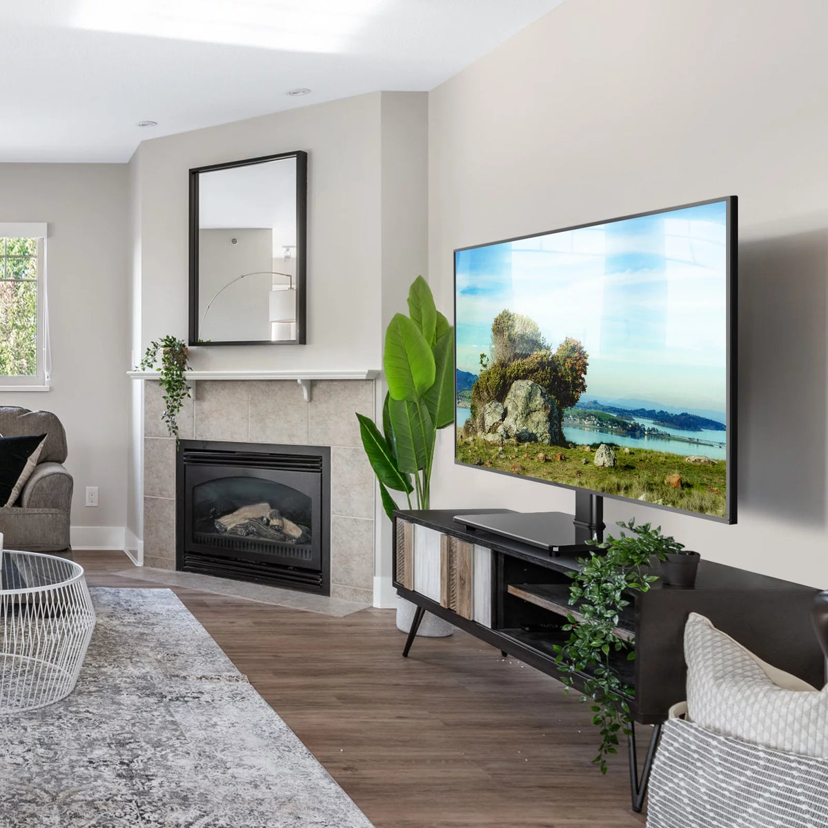 Black Swivel TV Stand W8878