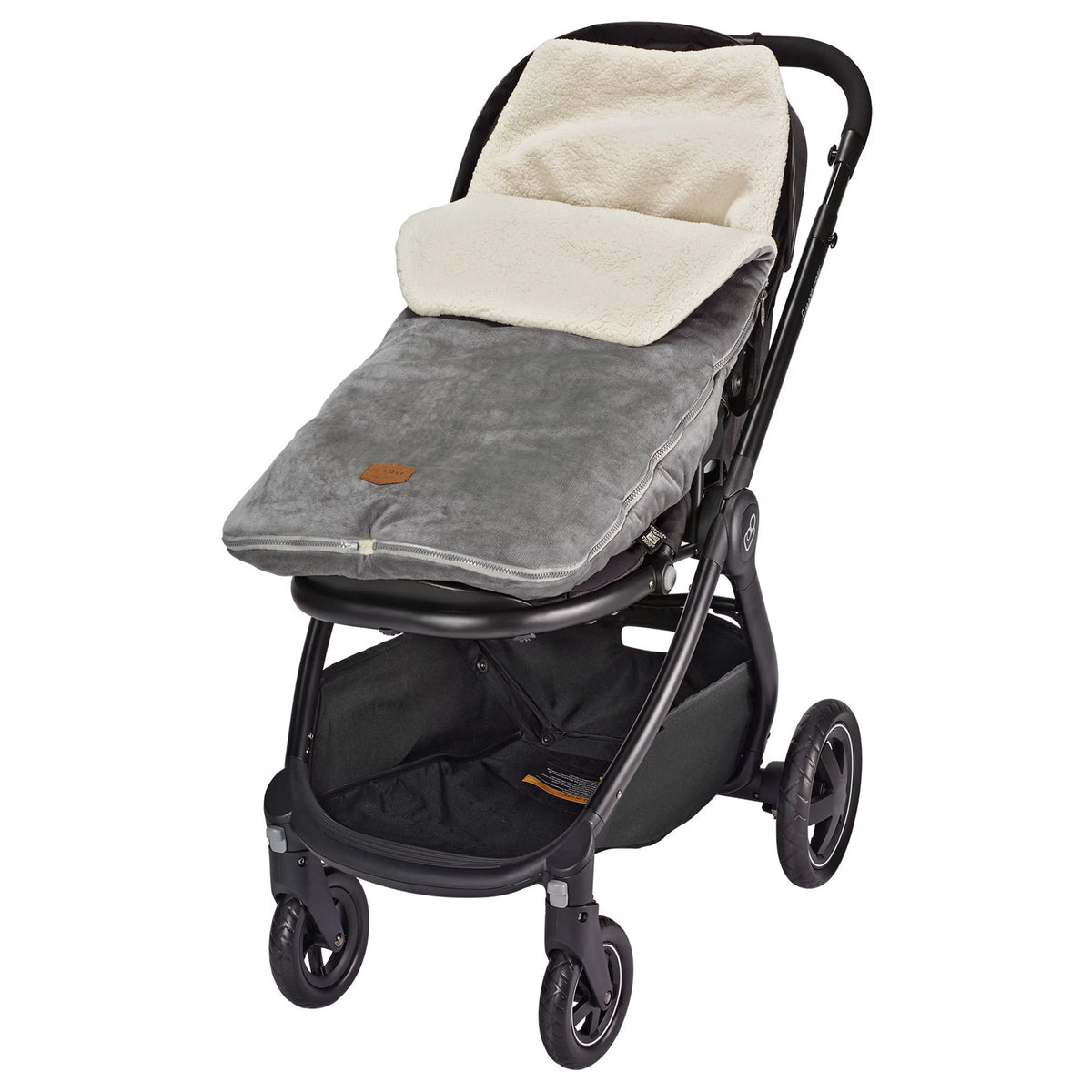 Sherpa-Lined Toddler Car Seat Cover and Bunting Bag Black K2952
