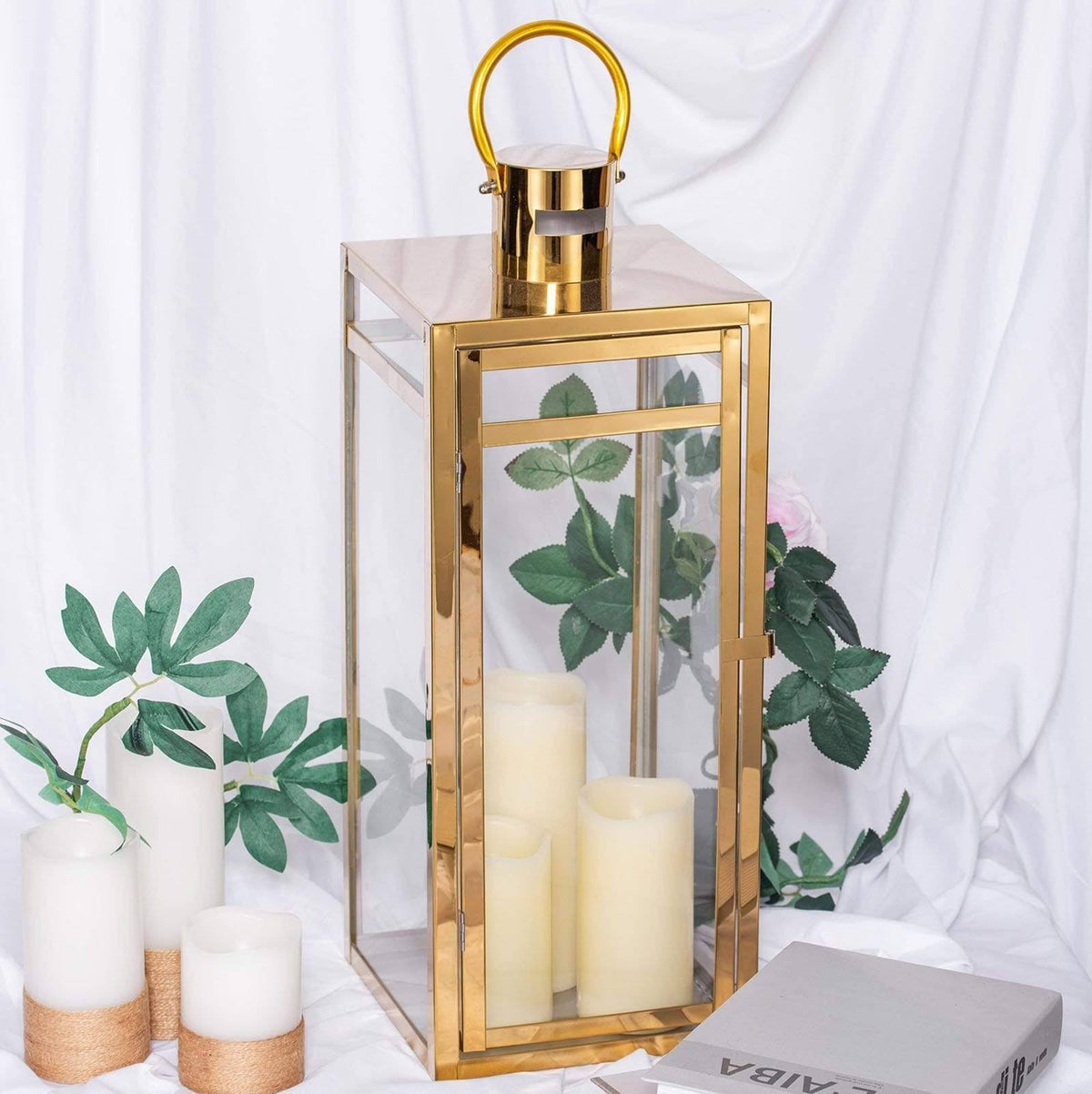 22x22 Gold Metal Lantern Candle Holder G642306