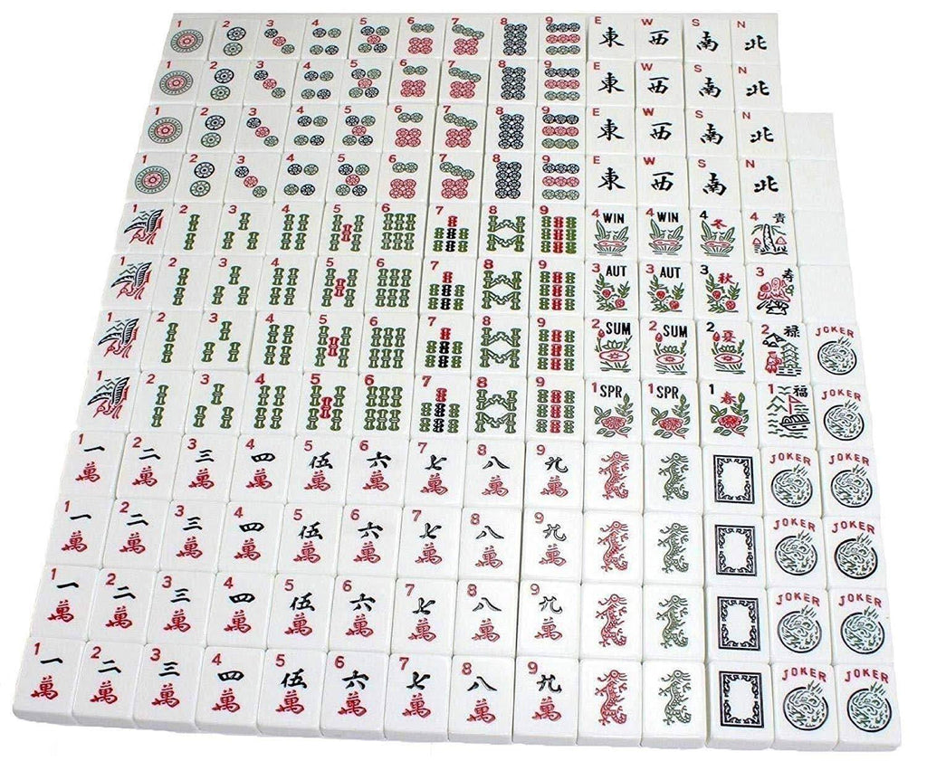 American Mahjong Set with Soft Bag 4 Color Pushers Racks S989