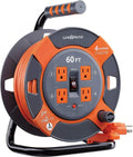 Cord Reel Extension Cord 4 Power Outlets 14 AWG SJTW 80 Feet K980439