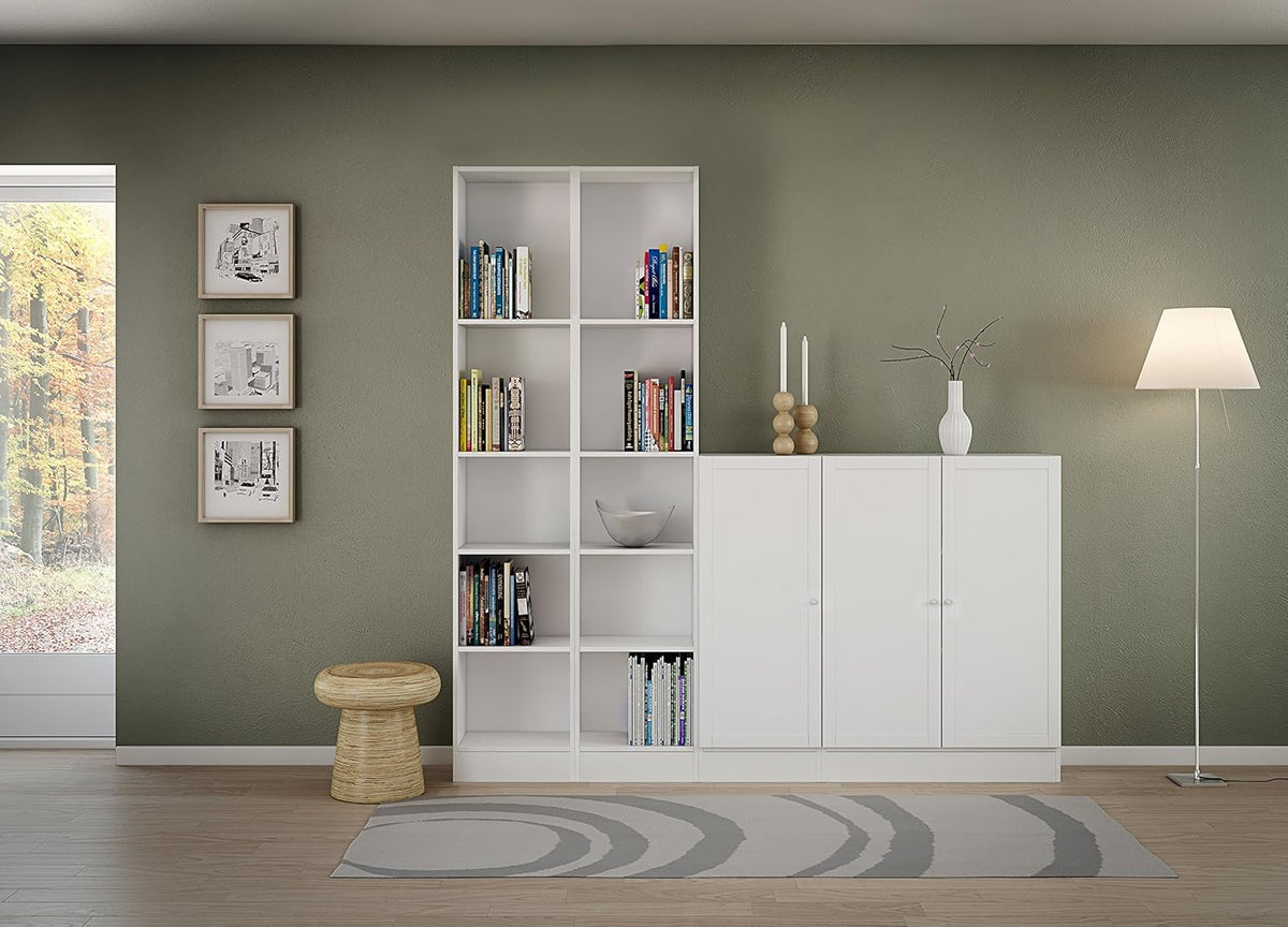 White 5 Shelf Narrow Bookcase C74954