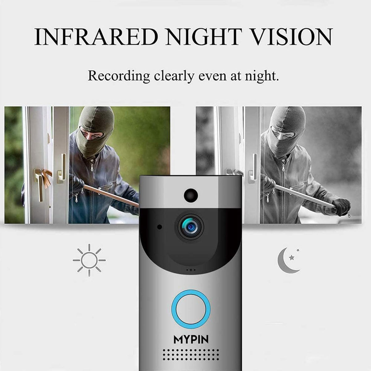 Waterproof WiFi Doorbell Camera with Chime J43783