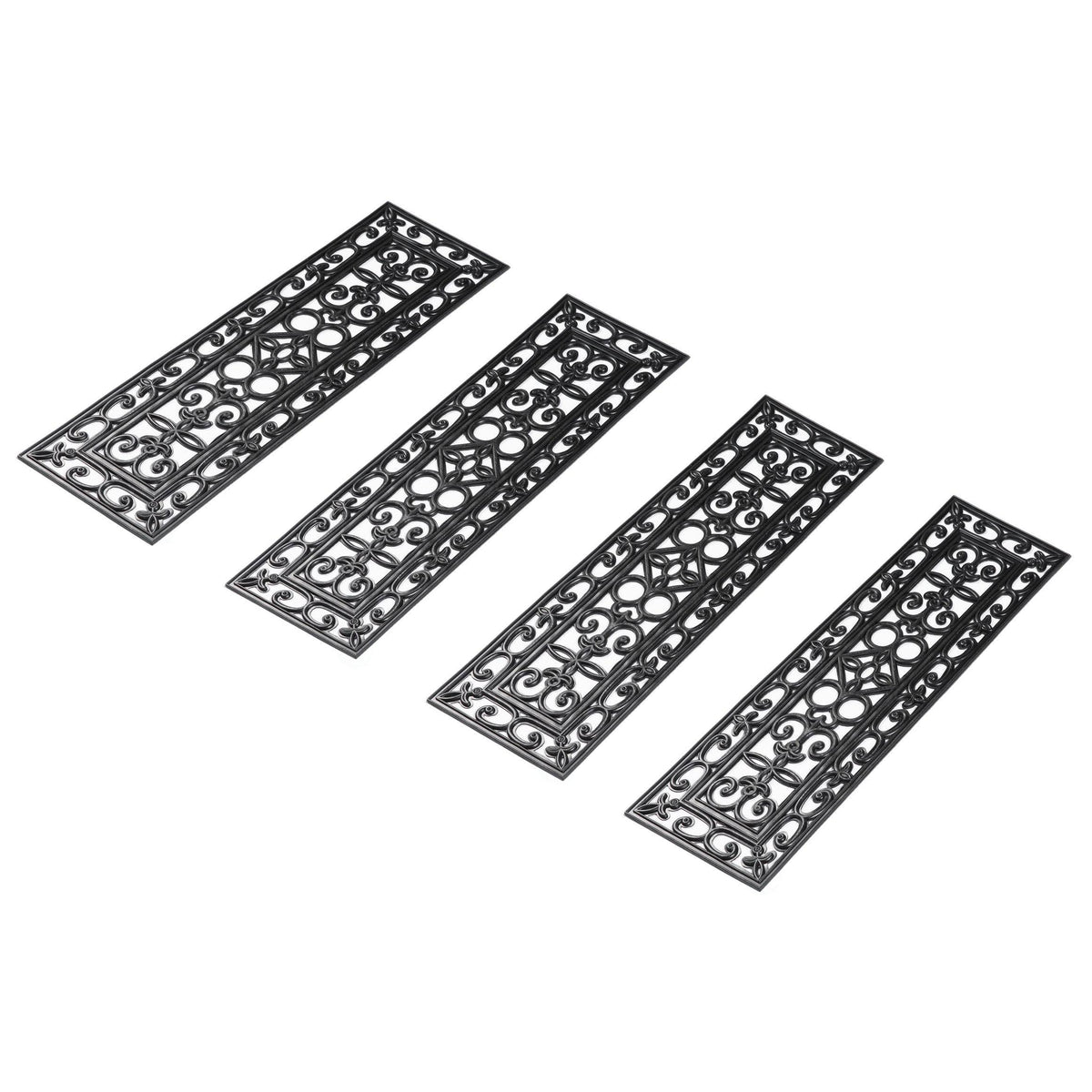 Set of 4 Anti-Slip Rubber Stair Tread Mat W475067
