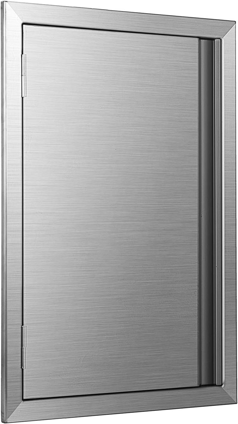 17 x 24 Inch Brushed Stainless Steel Outdoor Kitchen Door N341376