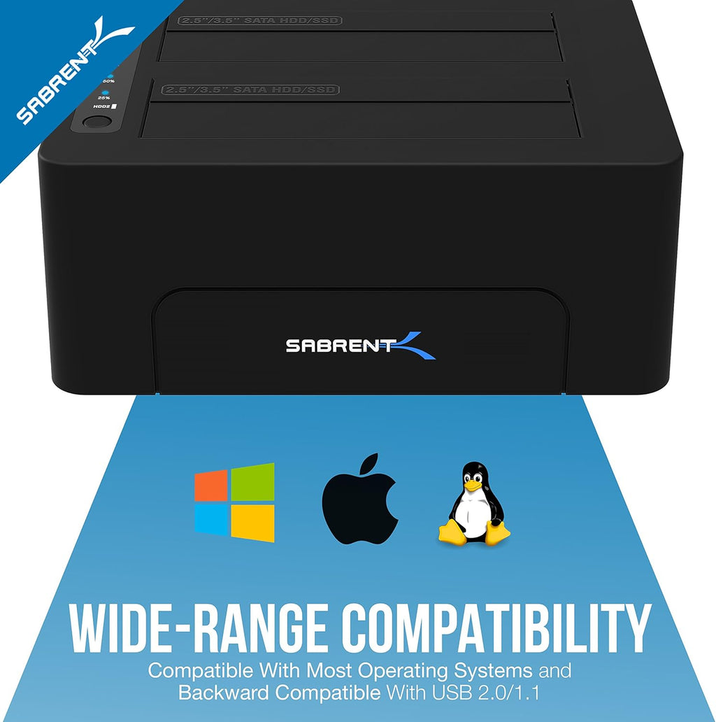 USB 3.0 to SATA Dual Bay External Hard Drive Docking Station R572413