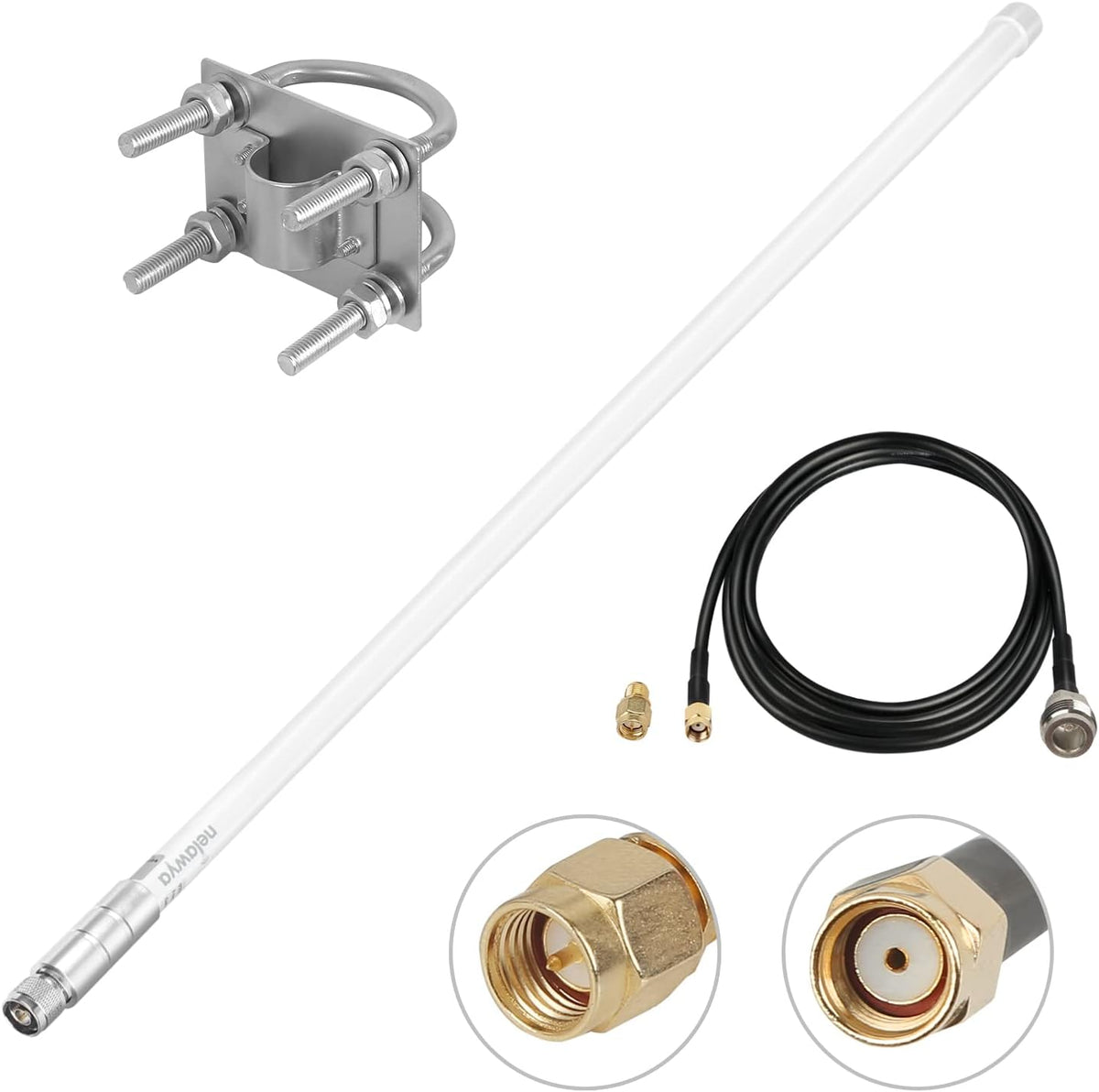 5.8 dBi Omni-Directional LoRa Antenna 915Mhz with 10ft Cable White Q5506