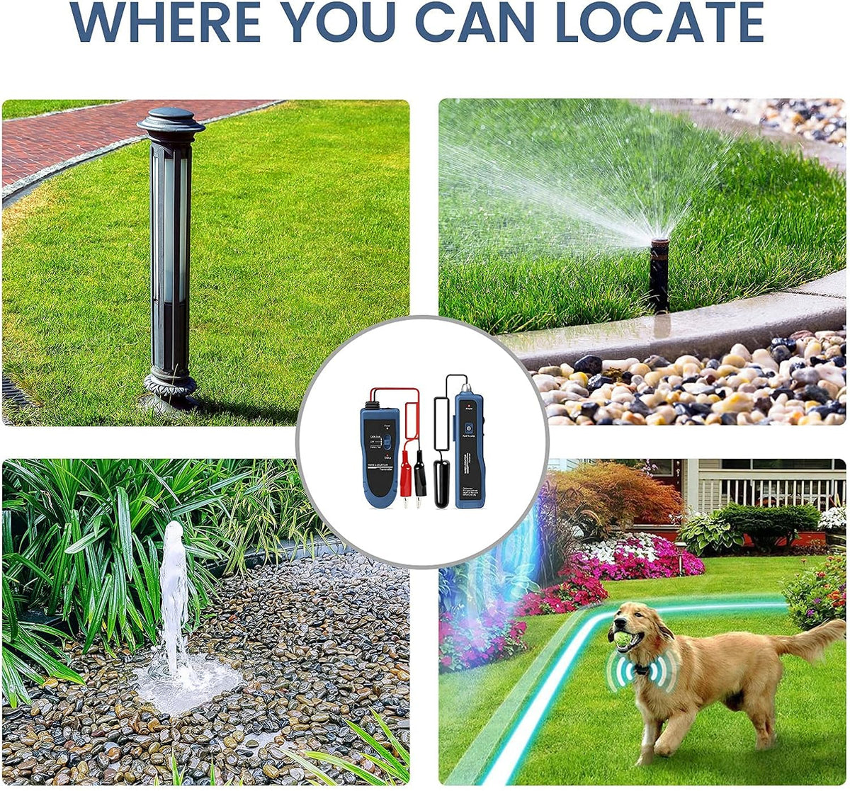Underground Wire Locator Cable Tester with Rechargeable Battery L153