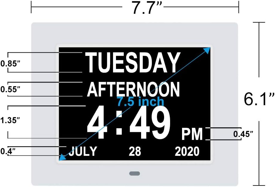 Extra Large Digital Calendar Day Clock with 12 Alarms F579